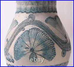 Antique German Stoneware Westerwald Beer Stein/Pitcher Unusual Teal Glaze c1820s