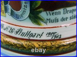 Antique German WW1 1900-03 Regiment Litho Porcelain Lidded Beer Stein Mug