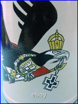Antique Germany WW1 1914-15 German Eagle Ceramic Lidded Beer Stein Mug