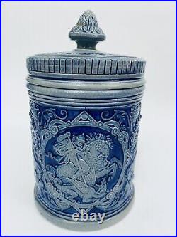 Antique Marzi & Remy Tobacco Jar St George Dragon Cannister Beer Stein Companion