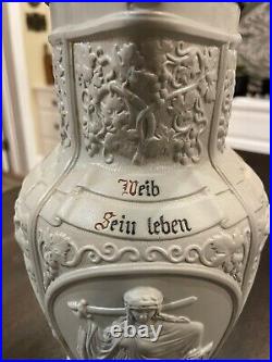Antique Mettlach German Villeroy & Boch Beer Pitcher Mold #6 Wohl Bekomm's