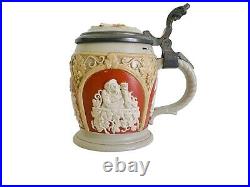 Antique Mettlach Villeroy & Boch German Beer Stein # 1266 German Brewing Symbol