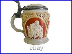 Antique Mettlach Villeroy & Boch German Beer Stein # 1266 German Brewing Symbol