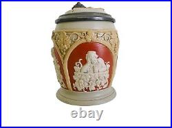 Antique Mettlach Villeroy & Boch German Beer Stein # 1266 German Brewing Symbol