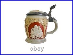 Antique Mettlach Villeroy & Boch German Beer Stein # 1266 German Brewing Symbol