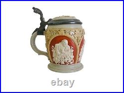 Antique Mettlach Villeroy & Boch German Beer Stein # 1266 German Brewing Symbol