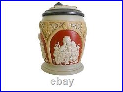 Antique Mettlach Villeroy & Boch German Beer Stein # 1266 German Brewing Symbol