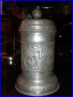 Antique Pewter German Beer Stein Over 200 yrs Old