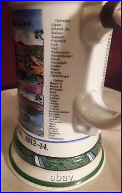 Antique Porcelain WWI Regimental Pionier Burger Lithophane German Beer Stein