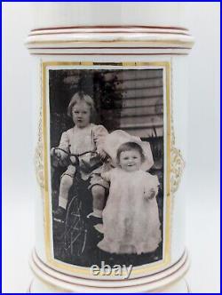 Antique Tricycle Photo Transfer Lithophane German Beer Stein Big Wheel Bicycle