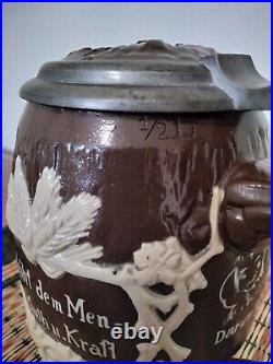 Antique Villeroy & Boch Mettlach German Lidded Beer Stein No. 1028