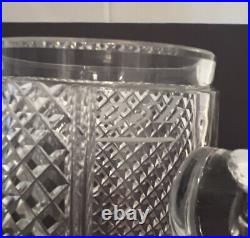 Antique Vintage Silverplate Cut Glass Strawberry Pattern German Beer Stein Mug