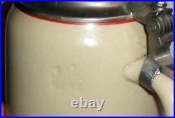 Antique W Germany Olympia Beer Stoneware Lidded Stein Gerz German Breweriana