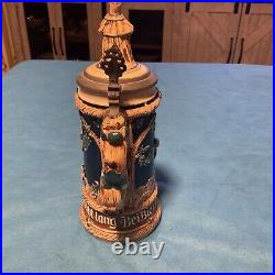 Antique large German Beer Stein made in Germany, 10 1/2 Tall