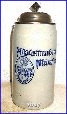 Augustiner Brau Munich Oktoberfest 2018 lidded 1L Masskrug German Beer Stein