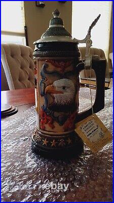 Authentic LIMITED EDITION German Beer Stein Zoller & Born American Eagle OEF