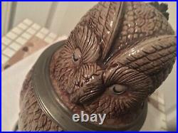 Authentic Marzi & Remy Stoneware Glazed Owl German Stein Tanker Mug