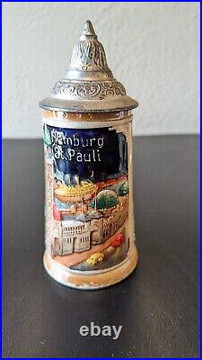 Beautiful Set Of 4 German Lidded Beer Steins