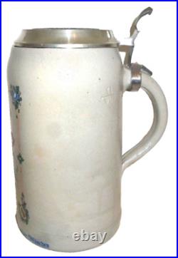 Bierbrauerei zum Augustiner Munich lidded 1L Masskrug German Beer Stein