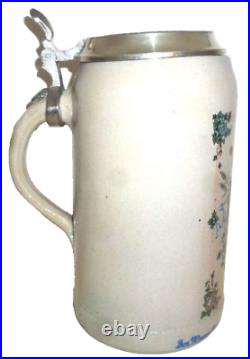 Bierbrauerei zum Augustiner Munich lidded 1L Masskrug German Beer Stein