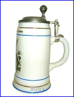 Brauerei Engelhardt +1998 Berlin 1L Masskrug lidded German Beer Stein