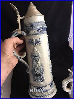 COLLECTION of 3 Rare German BEER STEINS High Quality Numbered Antique & Vintage