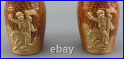 Charming Pair German Porcelain Beer Steins Lidded Reinhold Hanke Bowling Pin