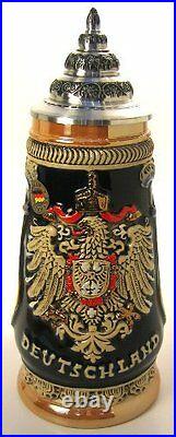 Collectable LTD German Lidded Beer Stein. Hand-painted Deutschland Eagle