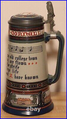 Cornell University Graduate by Mettlach 1 L German beer stein antique # 2871