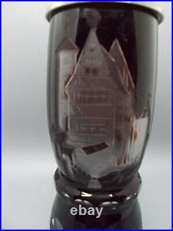 Crystal Red Cut to Clear Signed Numbered German Beer Stein Excellent Condition