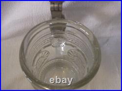 Early Beer Stein Glass Lidded Hand Blown Antique German #XX