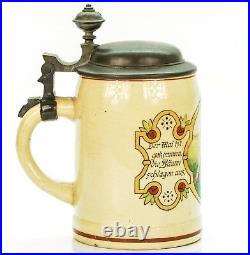Eckhardt & Engler Antique Lidded Mug German Beer Stein Couple ca. 1920's