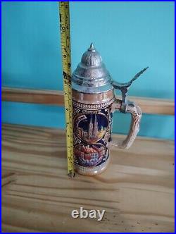 First Edition Gerz German Cities Themed Lidded Beer Stein Mug Hand Painted