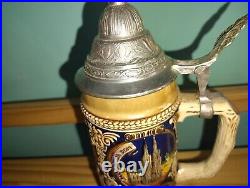 First Edition Gerz German Cities Themed Lidded Beer Stein Mug Hand Painted