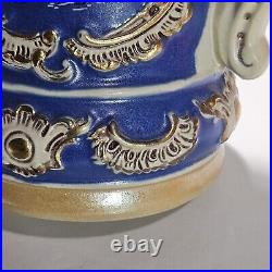 GERZ Lidded German Beer Stein Germany Swan Castle Scene Detailed Gold Gilding