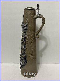 German Bavarian Original King Bayern Maypole Stoneware Beer Jug Stein Tankard