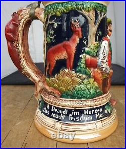 German Beer Lidded Stein 13