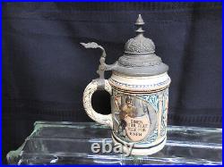 German Beer Stein, 0.5L, ceramic, Vintage, honoring Fire Fighters theme