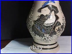 German Beer Stein 1700's No Chips Or Cracks, Does Have Crazing Unusual Colors