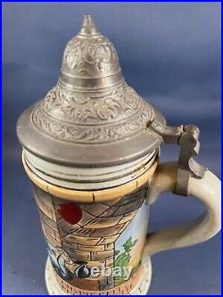 German Beer Stein 926 Knight and Landsknecht Drinking