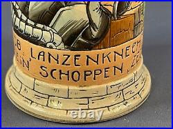 German Beer Stein 926 Knight and Landsknecht Drinking