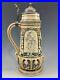 German-Beer-Stein-Pewter-Lid-Lady-WithGuitar-Violin-Scene-Satyr-Lion-Heads-01-iq