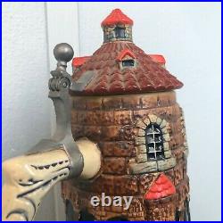 German Beer Stein With Attached LID 25 Tall Germany