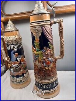 German Beer Stein With Lid 20 Inchs And 15 Inchs