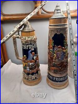 German Beer Stein With Lid 20 Inchs And 15 Inchs