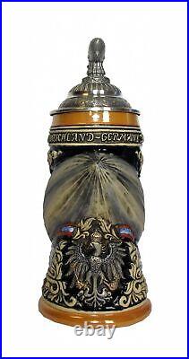 German Beer Stein Zeppelin, pewter Zeppelinlid Stein 0.75 lit. KI 339 0,75L NEW