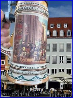 German Beer Stein lidded ceramic Bavaria Oktoberfest münchen Munich collectible
