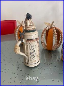 German Beer steins vintage lidded