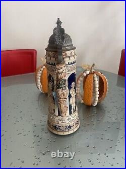 German Beer steins vintage lidded