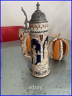 German Beer steins vintage lidded